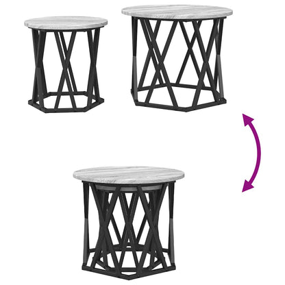 Tavolo laterale 2 pcs Grigio Sonoma