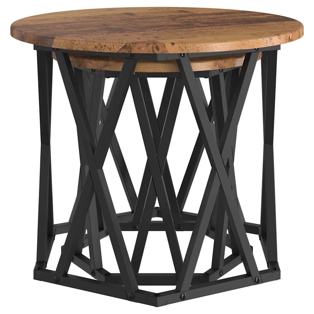 Tavolo laterale 2 pcs legno di recupero