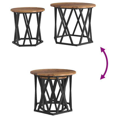 Tavolo laterale 2 pcs legno di recupero | homemem39