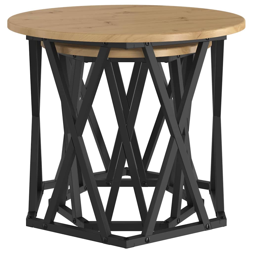 Tavolo laterale 2 pcs Rovere artigianale