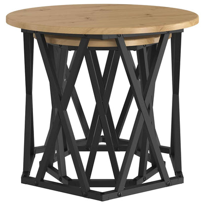 Tavolo laterale 2 pcs Rovere artigianale