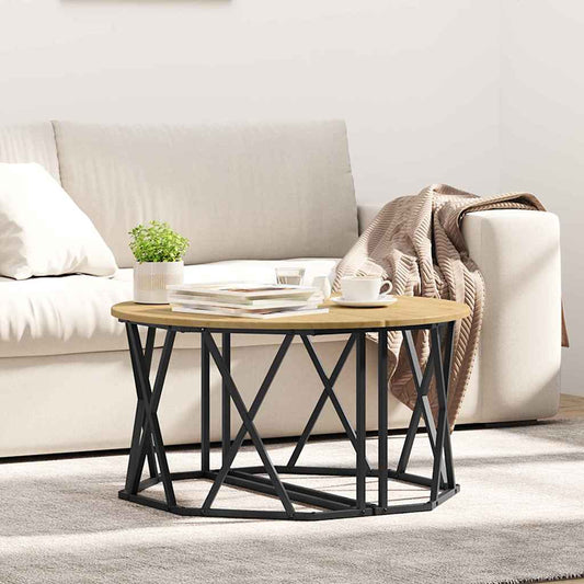 Tavolino da salotto Rovere artigianale 80 x 80 x 42 cm | homemem39