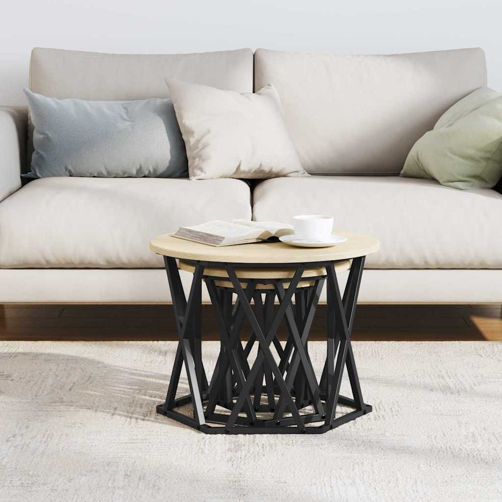 Tavolo Laterale Nesting 3 pcs Rovere Sonoma