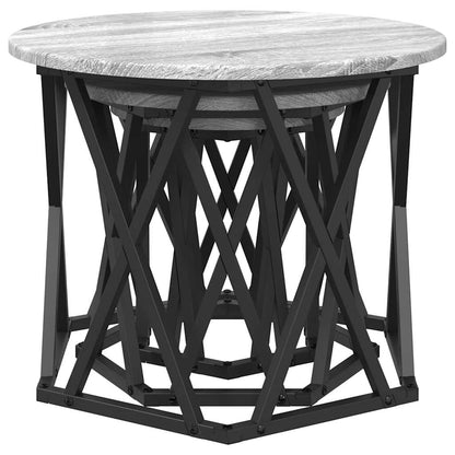 Tavolo Laterale Nesting 3 pcs Grigio Sonoma