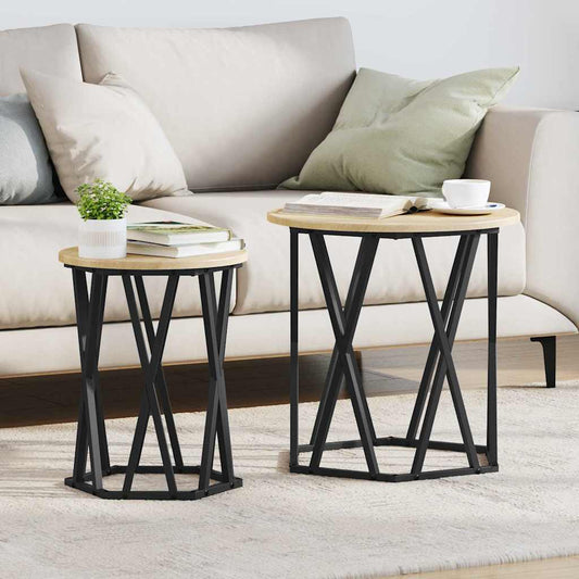 Tavolino da salotto 2 pcs Rovere Sonoma | homemem39