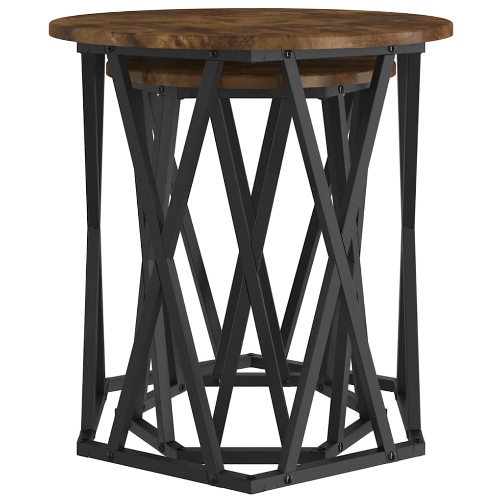 Tavolino da salotto 2 pcs Rovere fumé