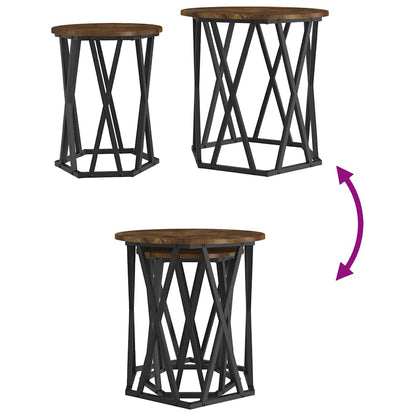 Tavolino da salotto 2 pcs Rovere fumé