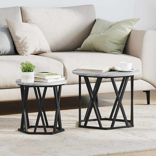 Tavolino da salotto 2 pcs Grigio Sonoma | homemem39
