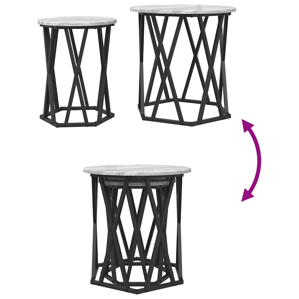 Tavolino da salotto 2 pcs Grigio Sonoma