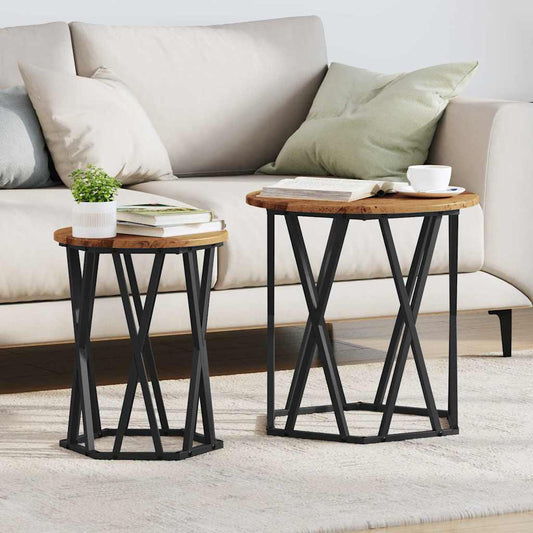 Tavolino da salotto 2 pcs Legno vecchio | homemem39