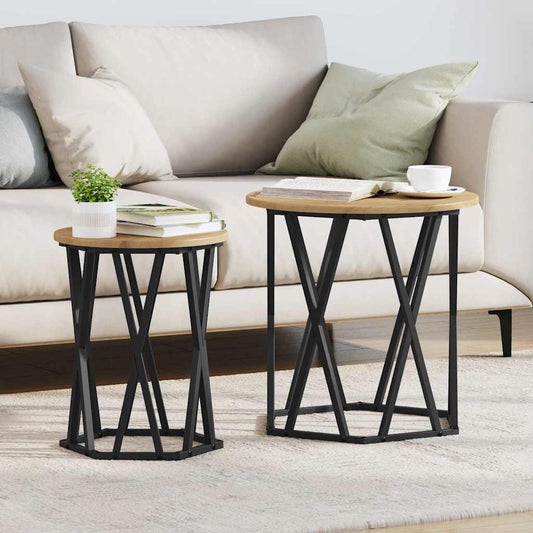 Tavolino da salotto 2 pcs Rovere artigianale 50 x 50 x 50 cm | homemem39