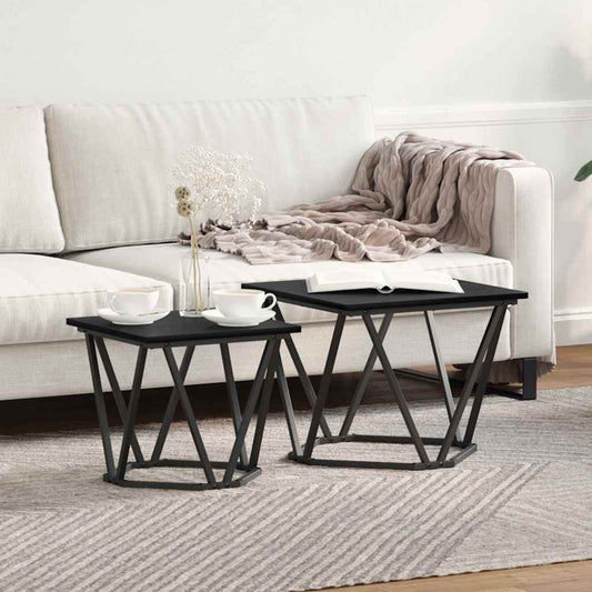 Set tavolini 2 pcs Rovere nero 50 x 50 x 40 cm | homemem39