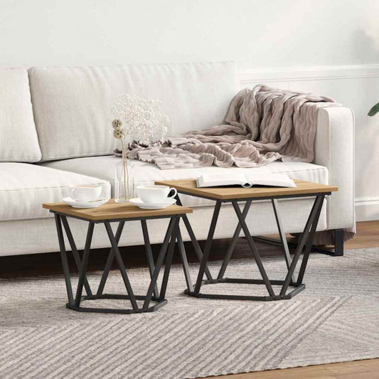 Set tavolini 2 pcs Rovere artigianale 50 x 50 x 40 cm | homemem39