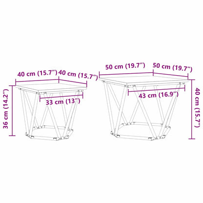 Set tavolini 2 pz Rovere artigianale 50 x 50 x 40 cm | homemem39