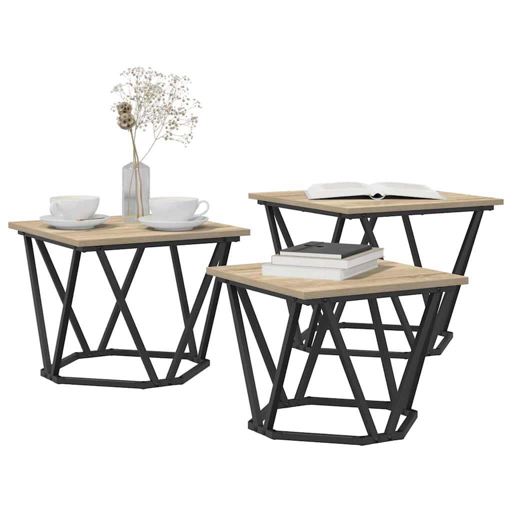 Tavolino da salotto 3 pcs Rovere Sonoma | homemem39