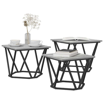 Tavolino da salotto 3 pcs Grigio Sonoma | homemem39