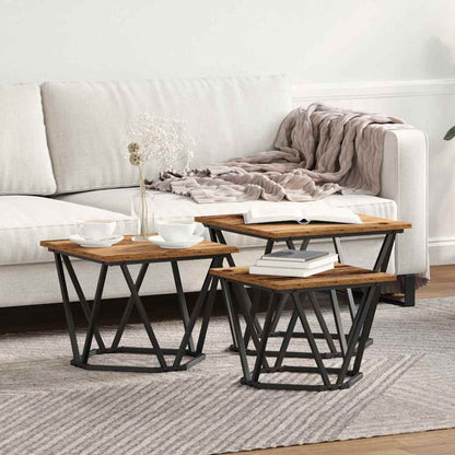 Tavolino da salotto 3 pcs Legno vecchio | homemem39