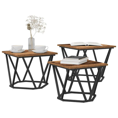 Tavolino da salotto 3 pcs Legno vecchio | homemem39