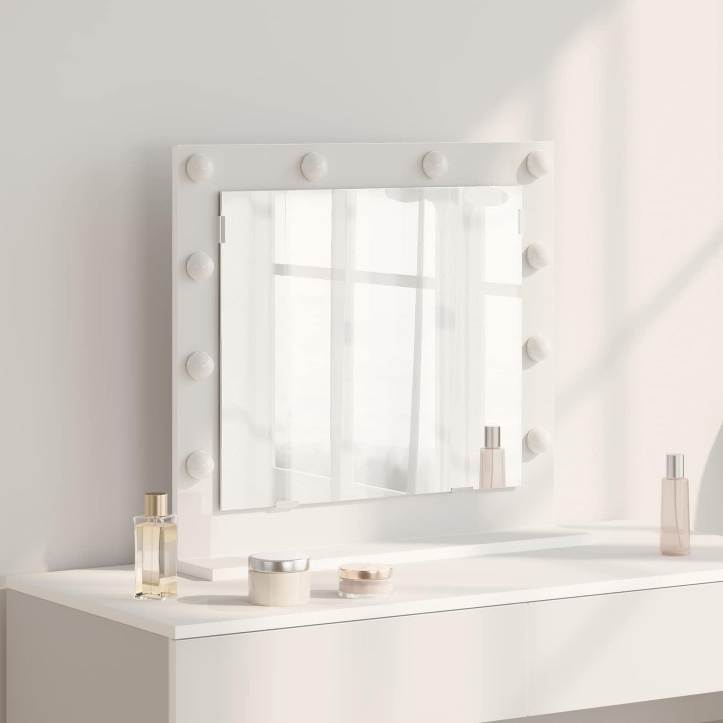 Specchio da Vanità Rettangolare Bianco 60 x 55 x 18 cm | homemem39