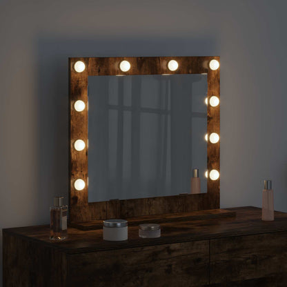 Specchio da Vanità Rettangolare Rovere fumé 60 x 55 x 18 cm