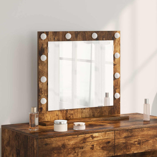 Specchio da Vanità Rettangolare Rovere fumé 60 x 55 x 18 cm