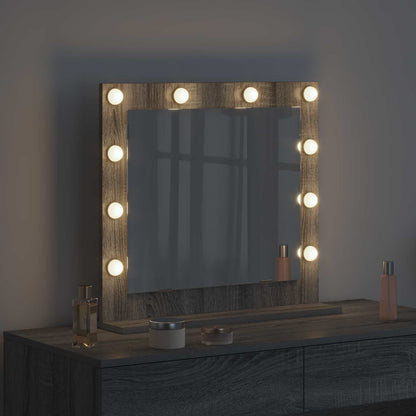 Specchio da Vanità Rettangolare Grigio Sonoma 60 x 55 x 18 cm