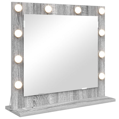Specchio da Vanità Rettangolare Grigio Sonoma 60 x 55 x 18 cm