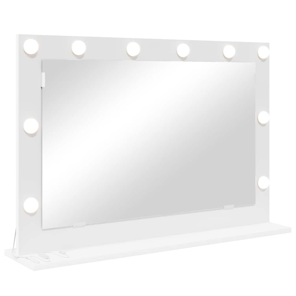Specchio da Vanità Rettangolare Bianco 80 x 15 x 18 cm