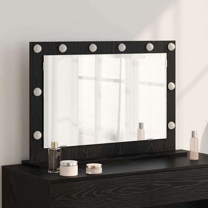 Specchio da Vanità Rettangolare Rovere Nero 80 x 15 x 18 cm