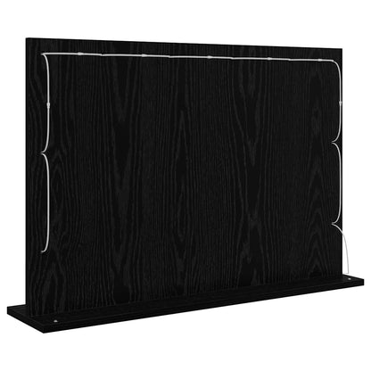 Specchio da Vanità Rettangolare Rovere Nero 80 x 15 x 18 cm