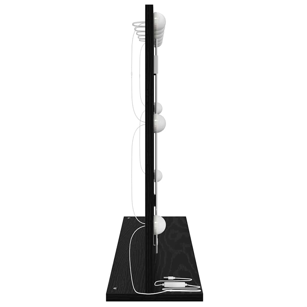 Specchio da Vanità Rettangolare Rovere Nero 80 x 15 x 18 cm