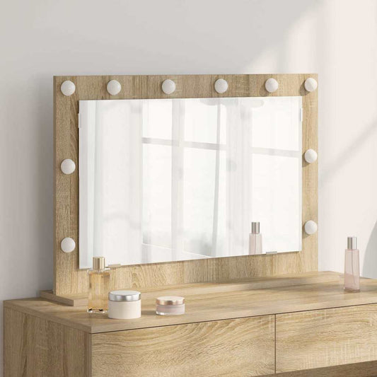 Specchio da Vanità Rettangolare Rovere Sonoma 80 x 55 x 18 cm