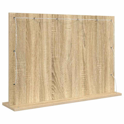 Specchio da Vanità Rettangolare Rovere Sonoma 80 x 55 x 18 cm