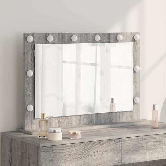 Specchio da Vanità Rettangolare Grigio Sonoma 80 x 55 x 18 cm