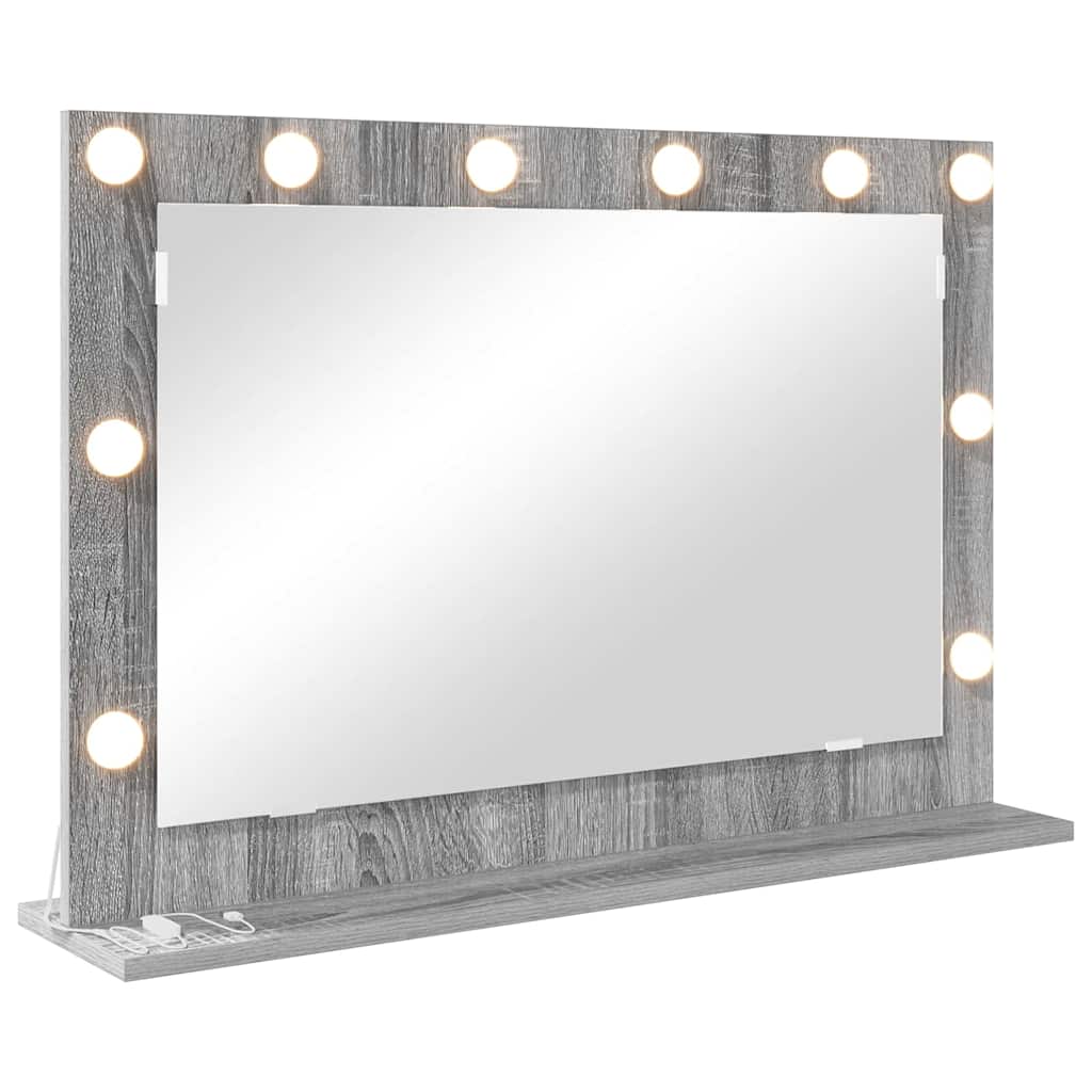 Specchio da Vanità Rettangolare Grigio Sonoma 80 x 55 x 18 cm | homemem39