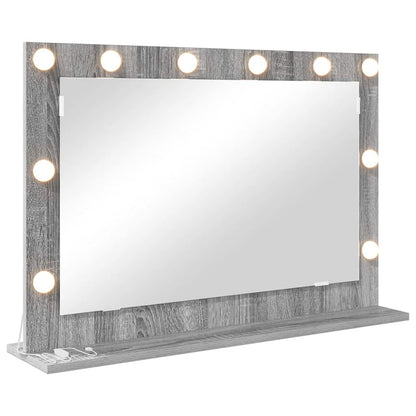 Specchio da Vanità Rettangolare Grigio Sonoma 80 x 55 x 18 cm | homemem39