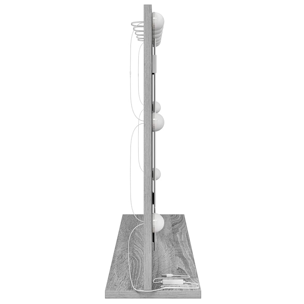 Specchio da Vanità Rettangolare Grigio Sonoma 80 x 55 x 18 cm