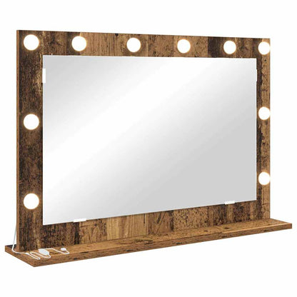 Specchio da Vanità Rettangolare Legno vecchio 80 x 55 x 18 cm