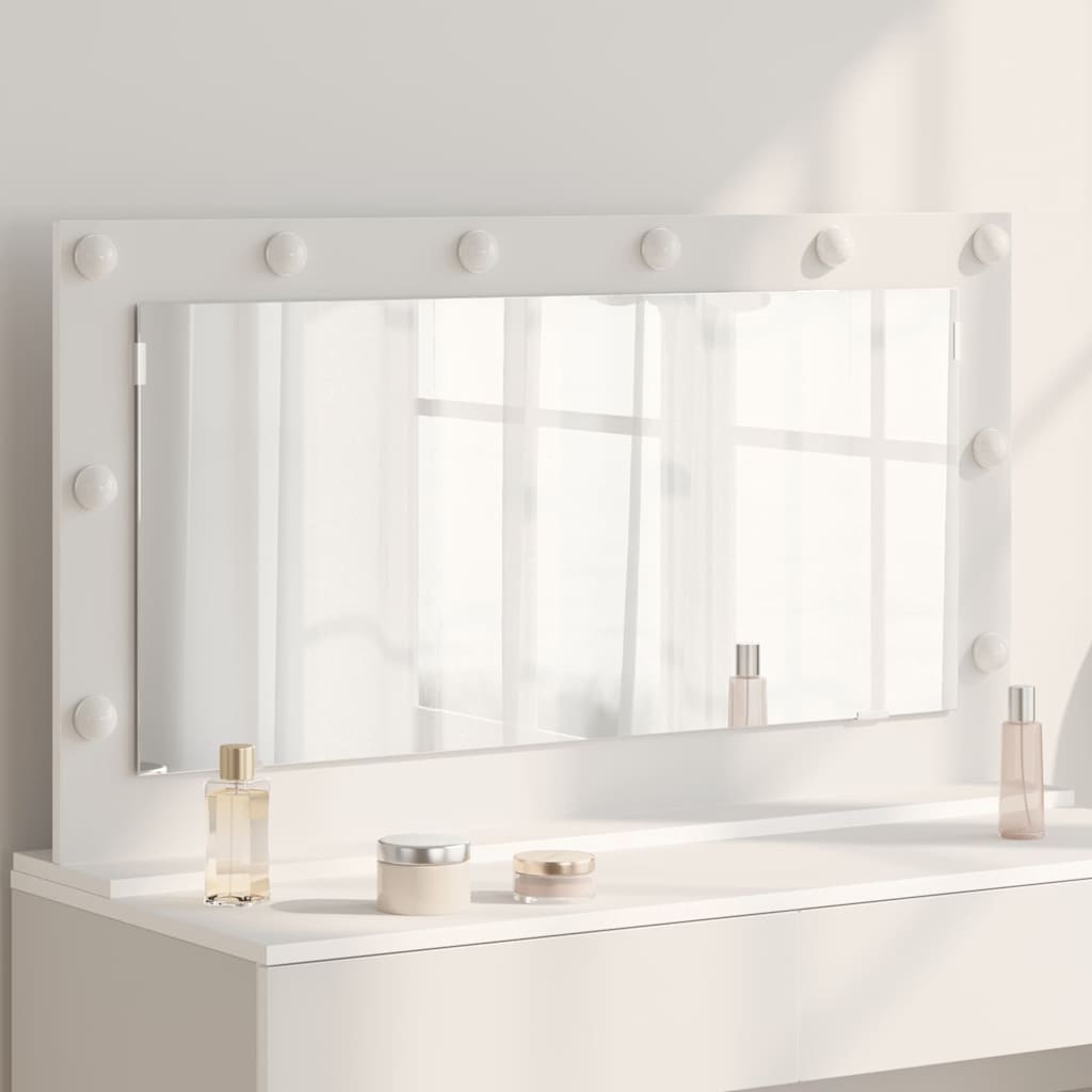 Specchio da Vanità Rettangolare Bianco 100 x 55 x 18 cm