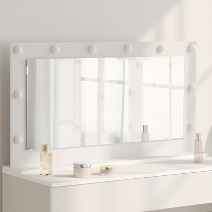 Specchio da Vanità Rettangolare Bianco 100 x 55 x 18 cm