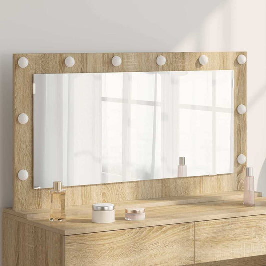 Specchio da Vanità Rettangolare Rovere Sonoma 100 x 55 x 18 cm