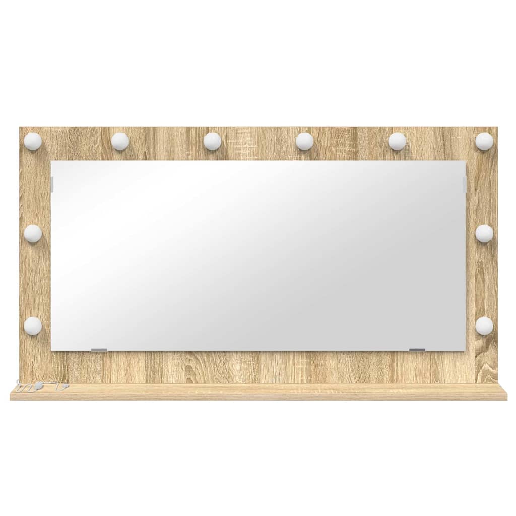 Specchio da Vanità Rettangolare Rovere Sonoma 100 x 55 x 18 cm | homemem39
