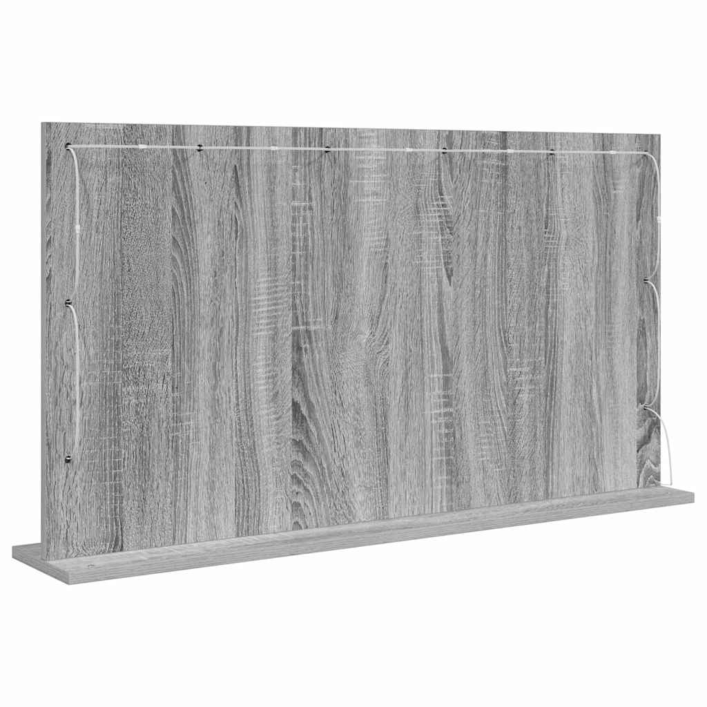 Specchio da Vanità Rettangolare Grigio Sonoma 100 x 55 x 18 cm