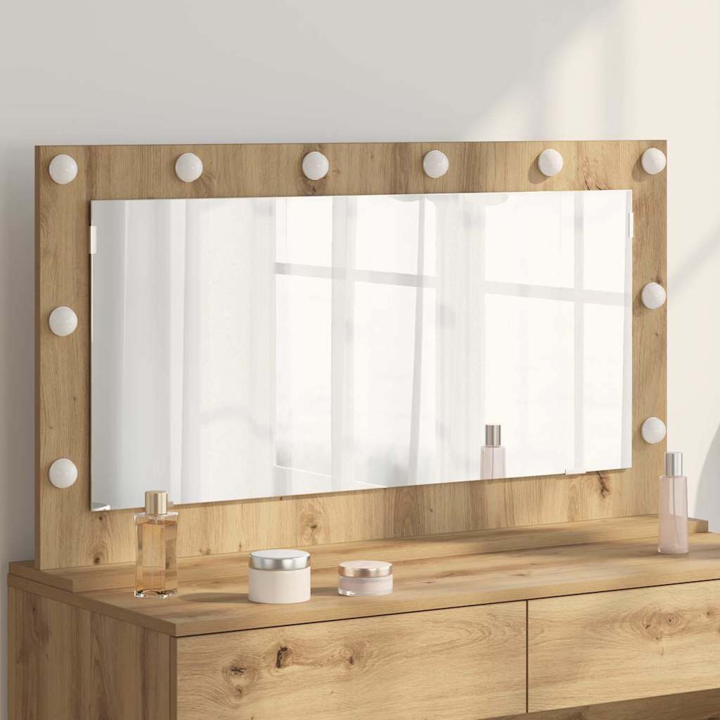 Specchio da Vanità Rovere artigianale 100 x 55 x 18 cm