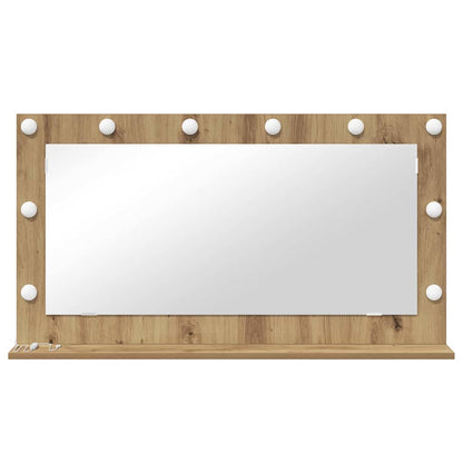 Specchio da Vanità Rovere artigianale 100 x 55 x 18 cm | homemem39