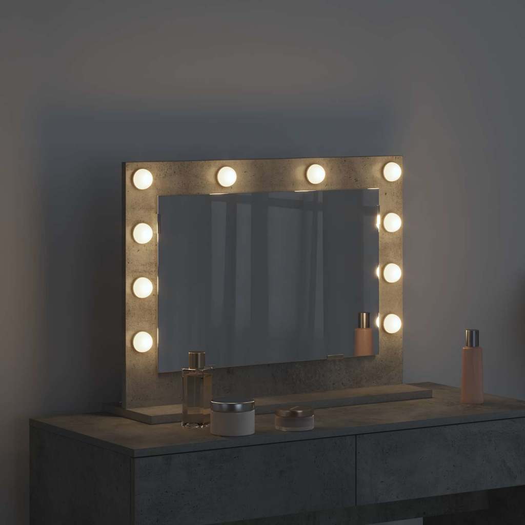 Specchio da Vanità Rettangolare Grigio cemento 60 x 45 x 18 cm