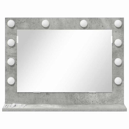 Specchio da Vanità Rettangolare Grigio cemento 60 x 45 x 18 cm | homemem39