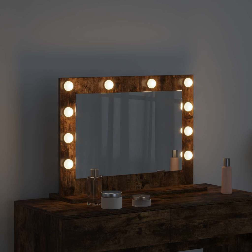 Specchio da Vanità Rettangolare Rovere fumé 60 x 45 x 18 cm | homemem39