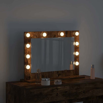 Specchio da Vanità Rettangolare Rovere fumé 60 x 45 x 18 cm | homemem39