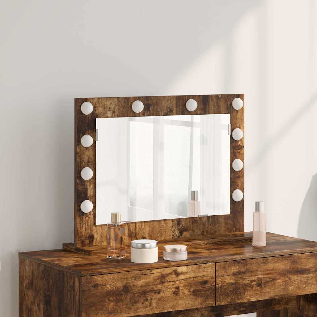 Specchio da Vanità Rettangolare Rovere fumé 60 x 45 x 18 cm | homemem39